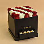 Love Floral Roses with Chocolates For Valentine And Moet Champagne