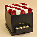 Love Floral Roses with Chocolates For Valentines Day