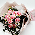 Titanic Rose Chamomile Love Bouquet With I Love You Balloon For Valentines