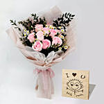 Titanic Rose Chamomile Love Bouquet With I Love You Table Top For Valentines