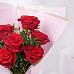 6 Valentines Red Roses Bouquet