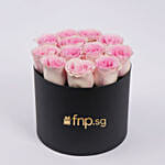 12 Pink Roses in Box