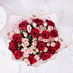 Elegant Duo of Roses Valentines Bouquet