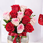 Luxury Valentine Rose Arrangement & Heart Cushion