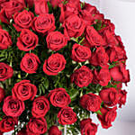 Ravishing 99 Red Roses In Glass Vase