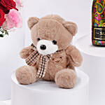 Roses Teddy and Wine Combo for Valentines