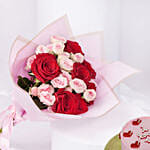 Valentine Roses Bouquet and Cake