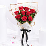 Valentines 9 Roses Bouquet