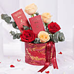 Valentines Roses and Chocolate Box