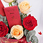 Valentines Roses and Chocolate Box