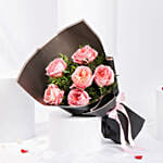 Valentine’s Special Romantic Garden 6 Roses Bouquet