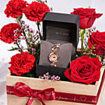 Valentines Flowers and Gift Combo For her