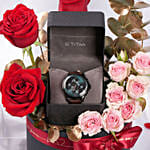 Vday Gift Box Roses and Watch For him