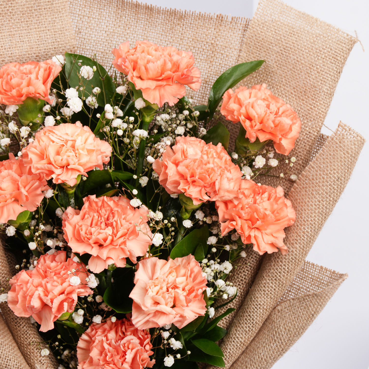 Online Lovely Orange Carnations Bouquet Standard Gift Delivery In Uae Fnp