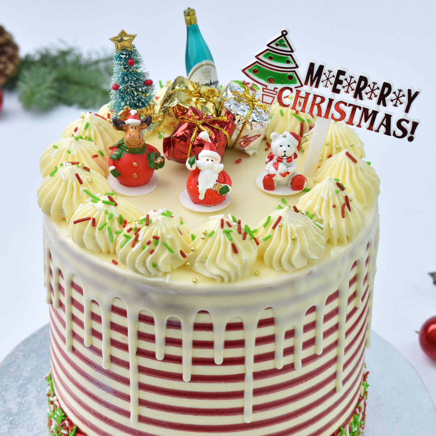 Online Merry Christmas Red Velvet Premium Cake Gift Delivery in UAE - FNP