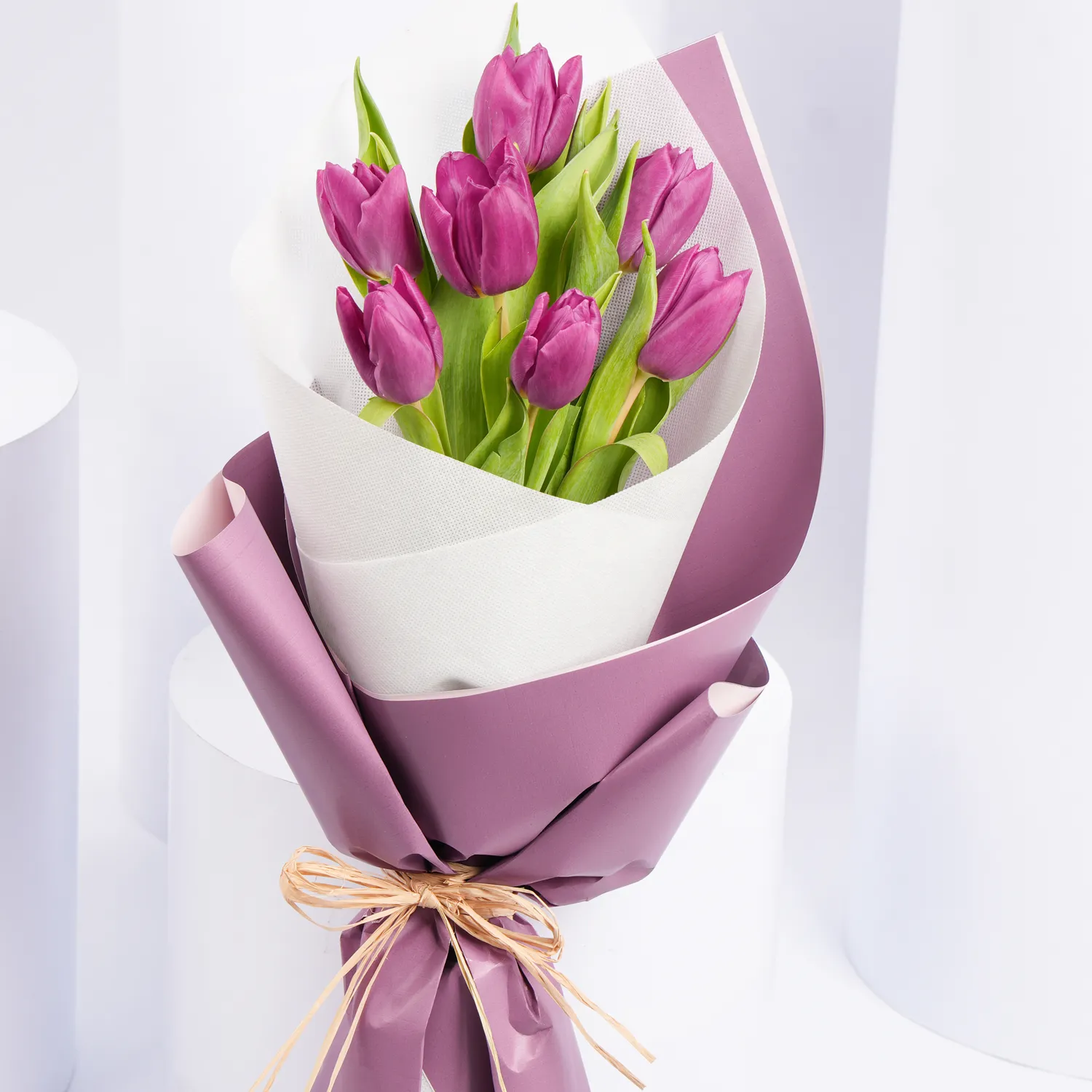 Online 7 Purple Tulips Bouquet Gift Delivery in UAE - FNP